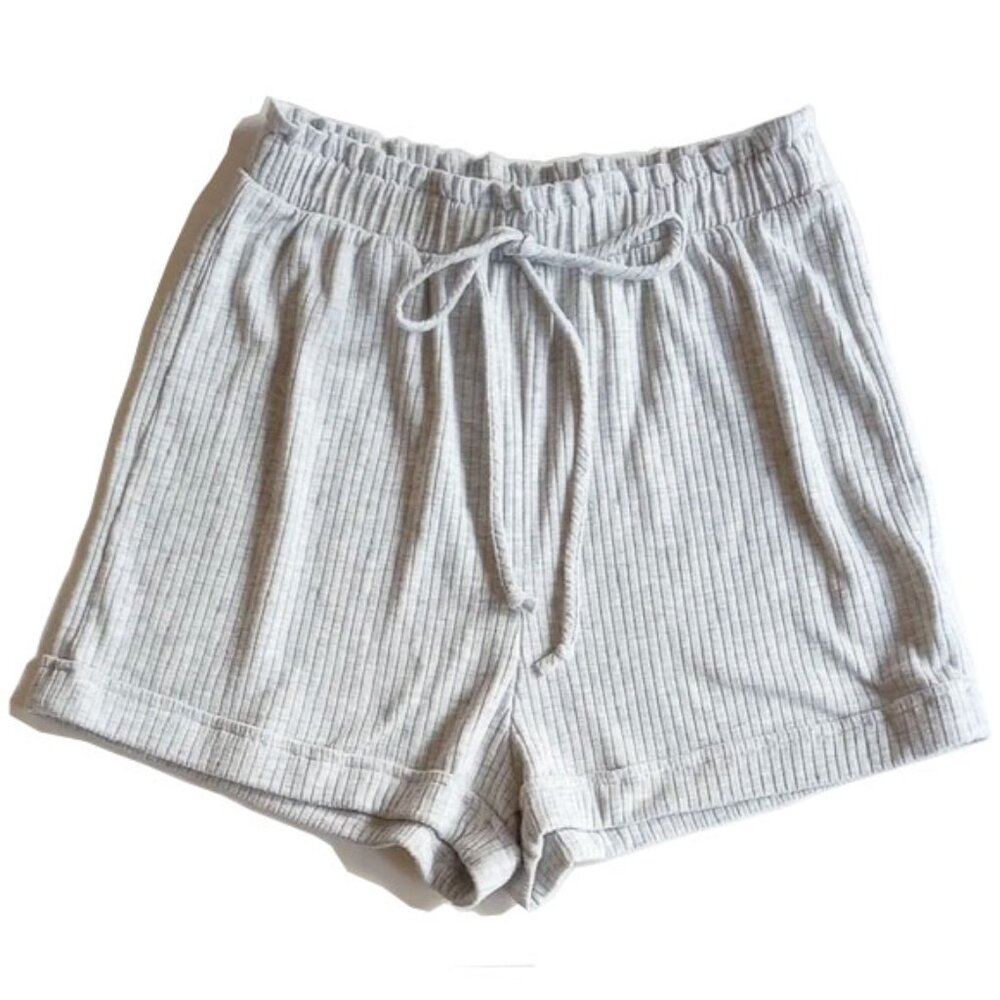 *50off3* Blue Blush High Rise Rib Knit Shorts S Gray Made in USA